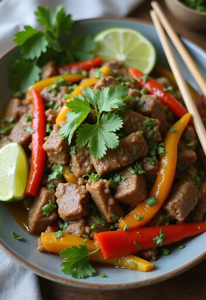 25+ Beef and Peppers Stir Fry Recipes for Quick Weeknight Dinners 83 25+ Beef and Peppers Stir Fry Recipes for Quick Weeknight Dinners - 13. Beef and Pepper Stir Fry with Cilantro and Lime
