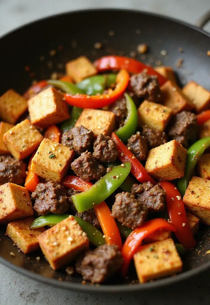 25+ Beef and Peppers Stir Fry Recipes for Quick Weeknight Dinners 104 25+ Beef and Peppers Stir Fry Recipes for Quick Weeknight Dinners - 16. Vegan Beef and Pepper Stir Fry with Tofu