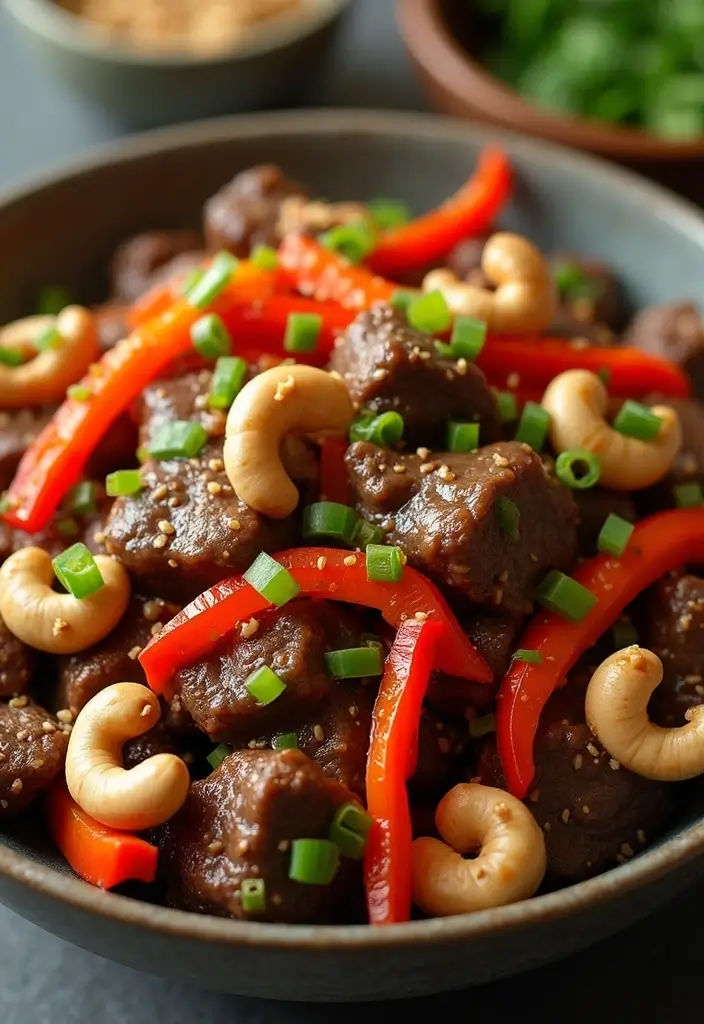 25+ Beef and Peppers Stir Fry Recipes for Quick Weeknight Dinners 111 25+ Beef and Peppers Stir Fry Recipes for Quick Weeknight Dinners - 17. Beef and Bell Pepper Stir Fry with Cashew Nuts