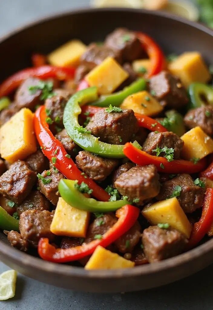 25+ Beef and Peppers Stir Fry Recipes for Quick Weeknight Dinners 118 25+ Beef and Peppers Stir Fry Recipes for Quick Weeknight Dinners - 18. Beef and Pepper Pineapple Stir Fry