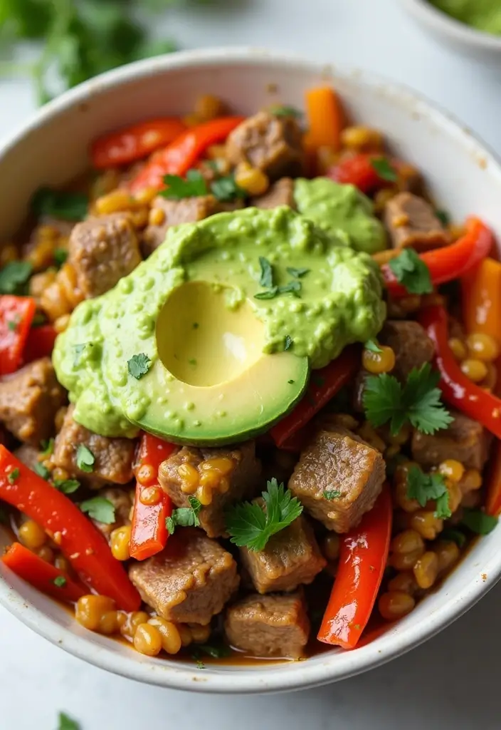25+ Beef and Peppers Stir Fry Recipes for Quick Weeknight Dinners 144 25+ Beef and Peppers Stir Fry Recipes for Quick Weeknight Dinners - 22. Beef and Peppers Stir Fry with Creamy Avocado Sauce