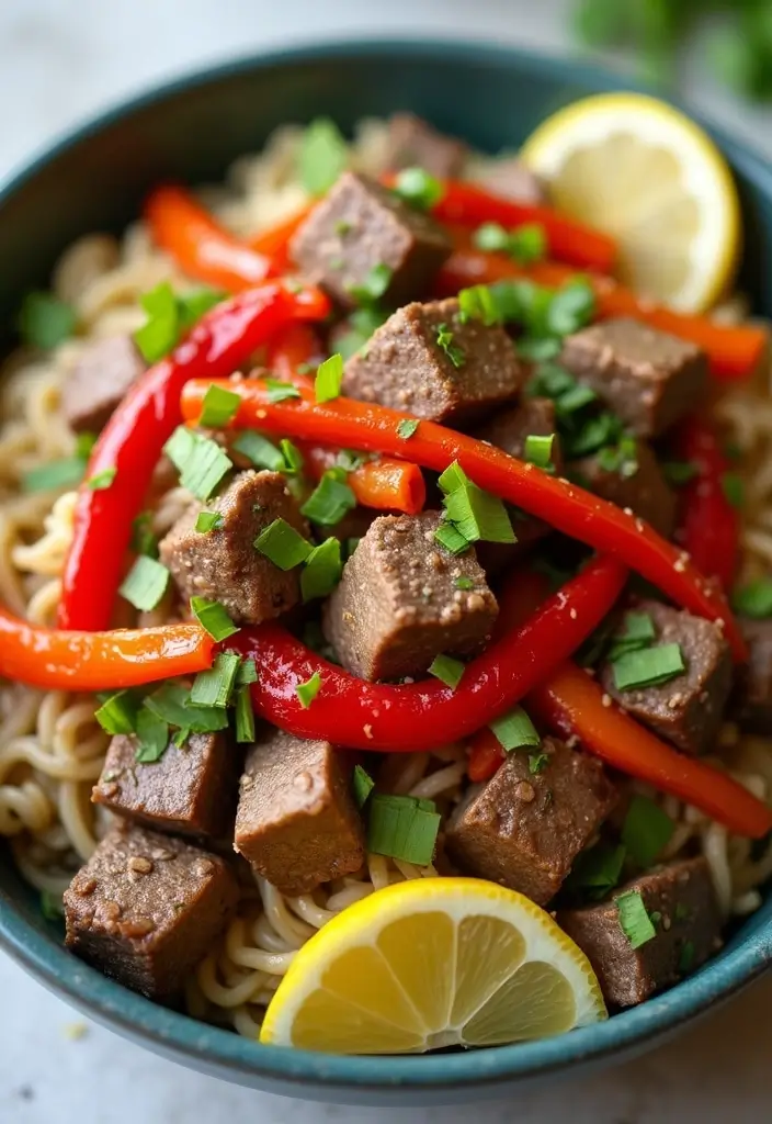 25+ Beef and Peppers Stir Fry Recipes for Quick Weeknight Dinners 22 25+ Beef and Peppers Stir Fry Recipes for Quick Weeknight Dinners - 4. Lemon Garlic Beef and Peppers