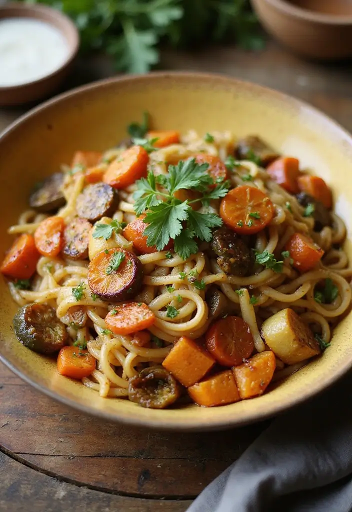 25 Egg Noodle Stir Fry Recipes for Comforting Dinners 139 25 Egg Noodle Stir Fry Recipes for Comforting Dinners - 21. Egg Noodle Stir Fry with Roasted Vegetables