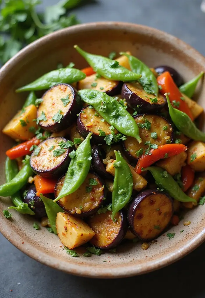 25 Eggplant Stir Fry Recipes for a Savory Plant-Based Meal 60 25 Eggplant Stir Fry Recipes for a Savory Plant-Based Meal - 10. Eggplant and Snow Peas Stir Fry