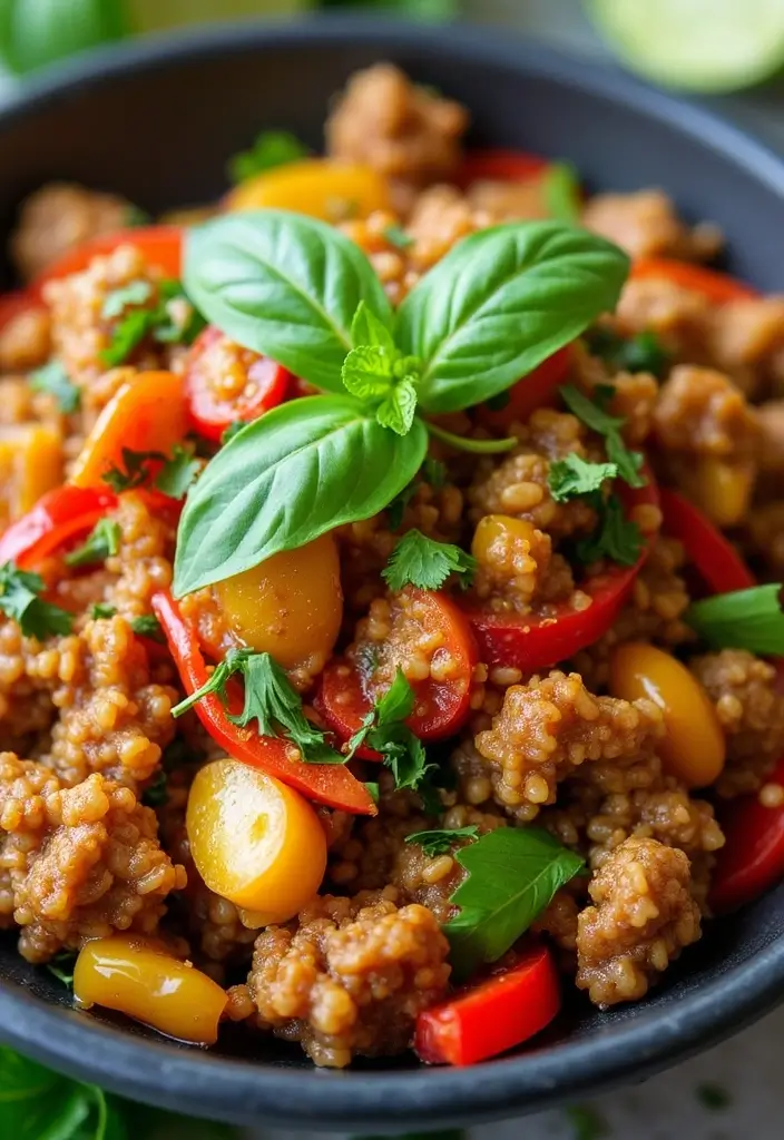 25+ Ground Pork Stir Fry Recipes Full of Umami Flavor 1 25+ Ground Pork Stir Fry Recipes Full of Umami Flavor - 1. Spicy Thai Basil Ground Pork Stir Fry