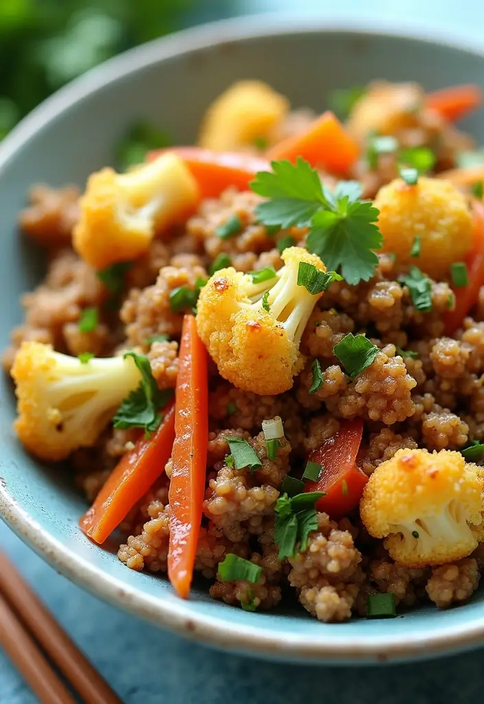 25 Ground Turkey Stir Fry Recipes for Light Meals 95 25 Ground Turkey Stir Fry Recipes for Light Meals - 15. Ground Turkey and Cauliflower Stir Fry