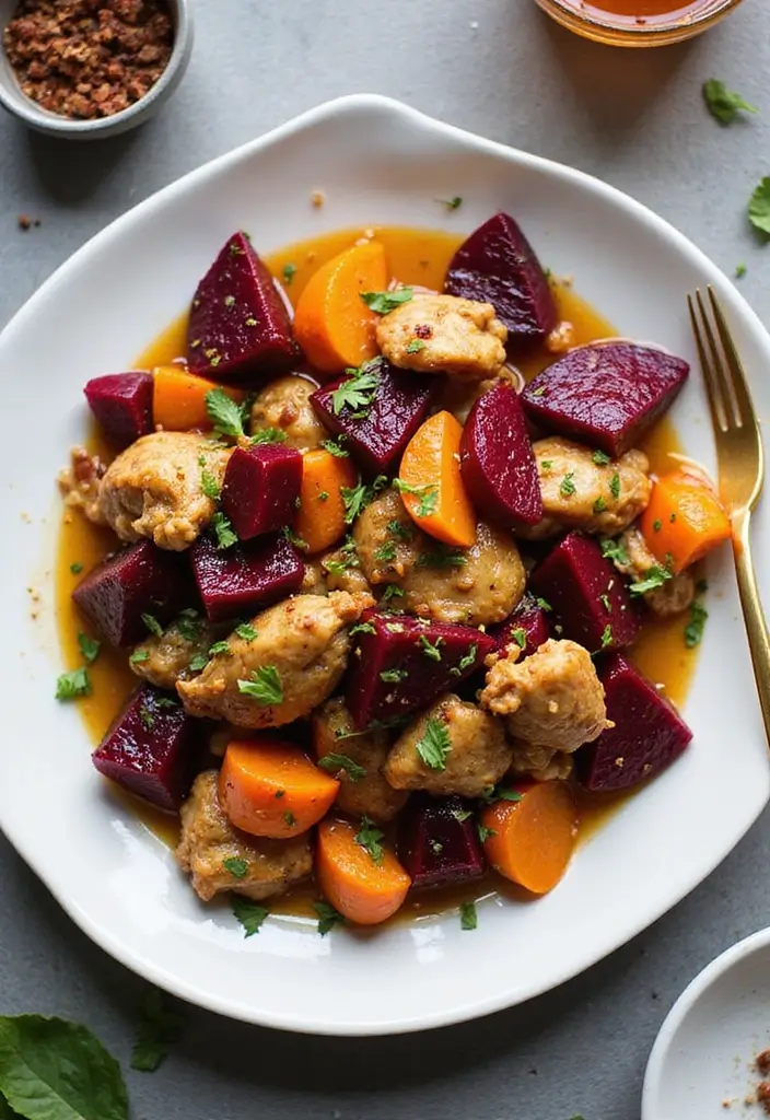 25 Honey Chicken Stir Fry Recipes with Sweet and Savory Flavor 116 25 Honey Chicken Stir Fry Recipes with Sweet and Savory Flavor - 18. Honey Beet Chicken Stir Fry