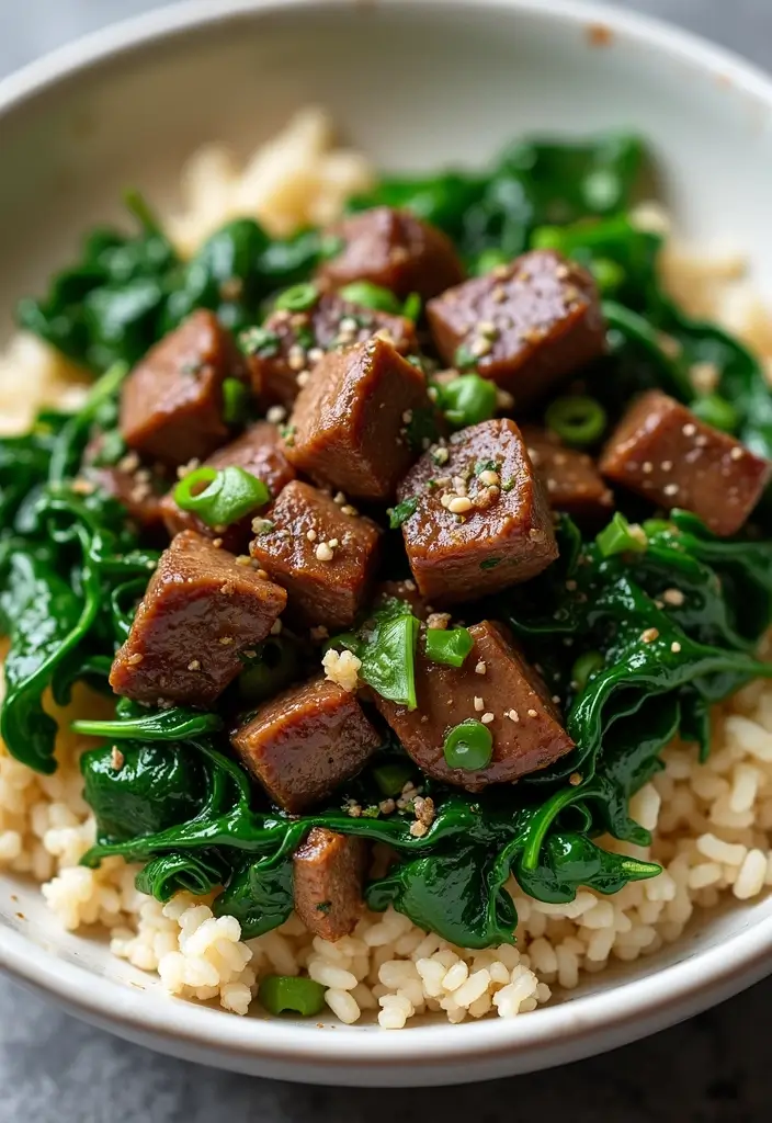 25+ Juicy Angus Beef Stir Fry Recipes You Must Try 104 25+ Juicy Angus Beef Stir Fry Recipes You Must Try - 16. Angus Beef and Spinach Stir Fry