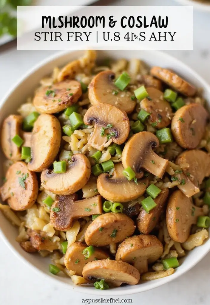 25 Quick Stir Fry Recipes Using Coleslaw Mix 127 25 Quick Stir Fry Recipes Using Coleslaw Mix - 19. Mushroom & Coleslaw Stir Fry