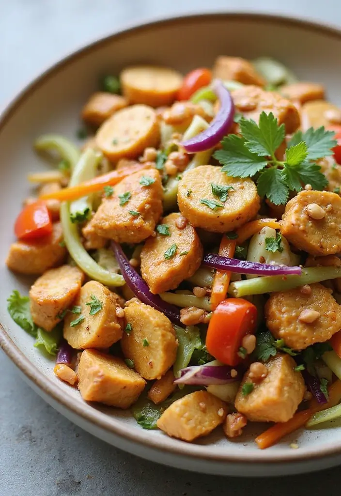 25 Quick Stir Fry Recipes Using Coleslaw Mix 153 25 Quick Stir Fry Recipes Using Coleslaw Mix - 23. Thai Peanut Chicken & Coleslaw Stir Fry
