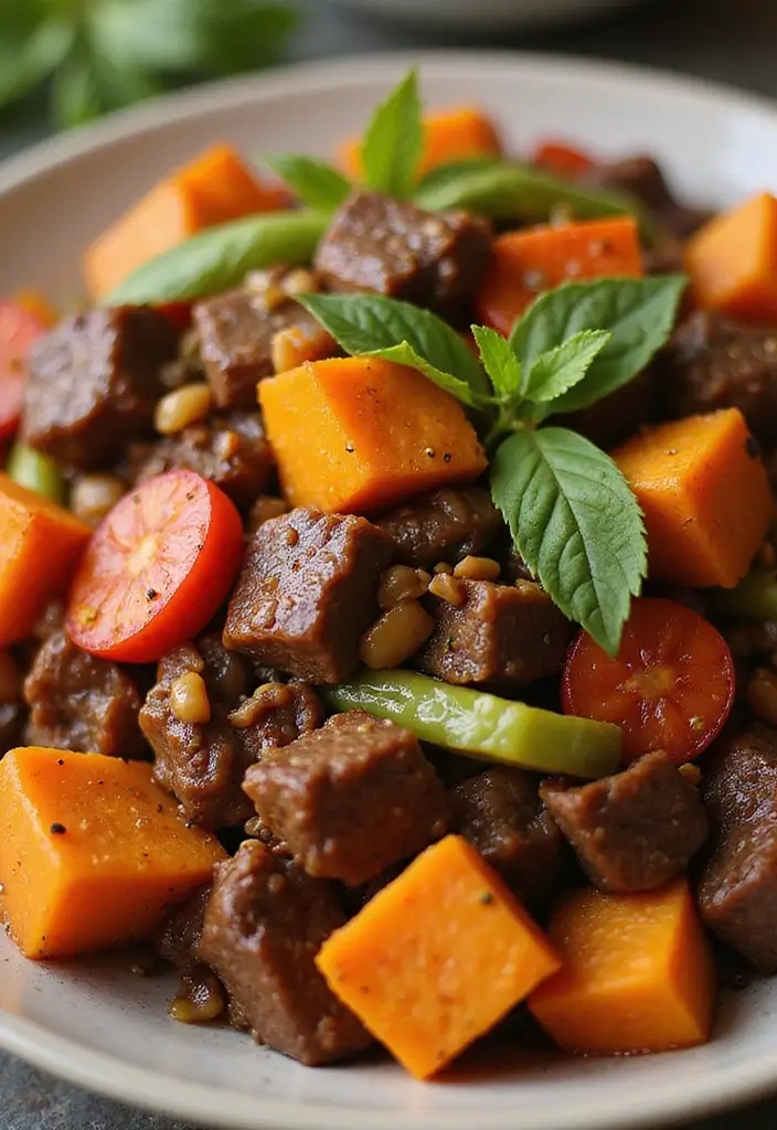 25 Top Round Beef Stir Fry Recipes That Are Tender and Juicy - 13. Beef Stir Fry with Sweet Potatoes