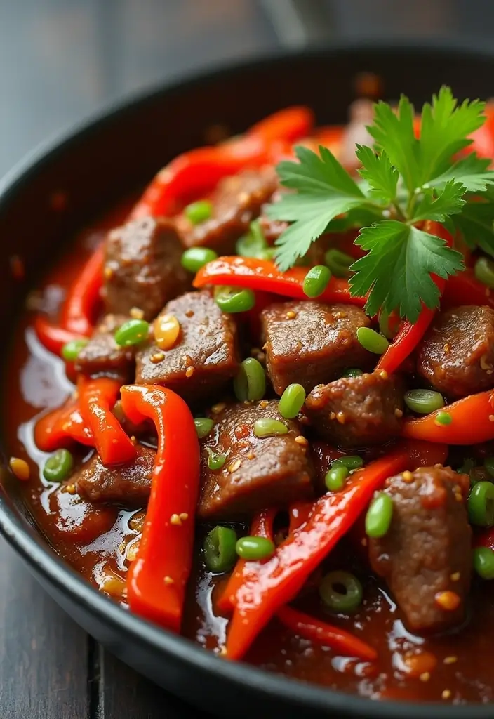 25 Top Round Beef Stir Fry Recipes That Are Tender and Juicy - 24. Beef Stir Fry with Roasted Red Pepper Sauce
