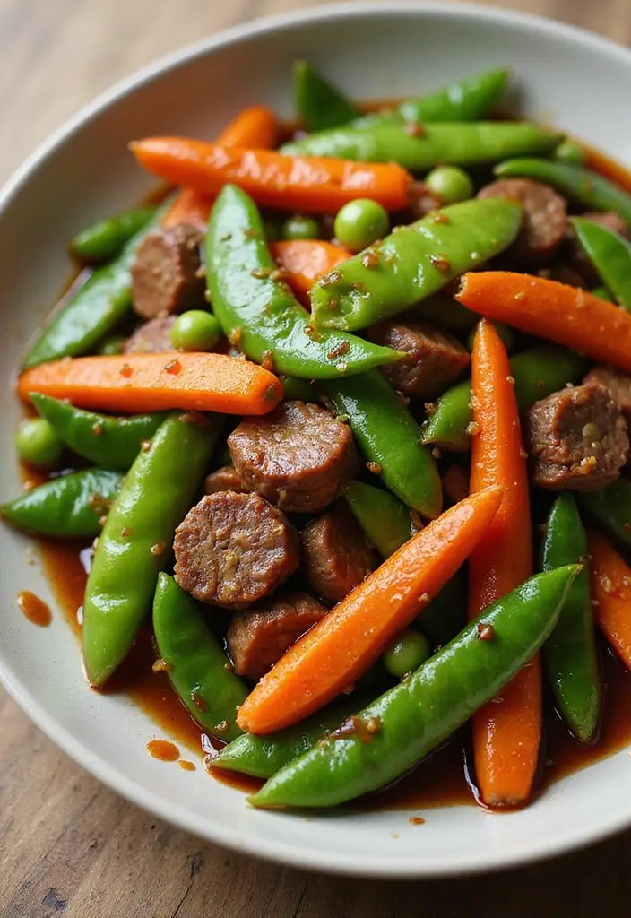 25 Top Round Beef Stir Fry Recipes That Are Tender and Juicy - 5. Beef Stir Fry with Snow Peas and Carrots