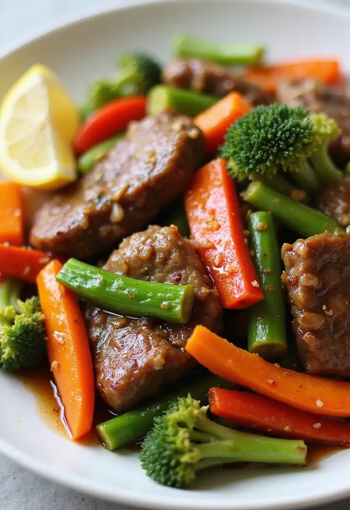 25 Top Round Beef Stir Fry Recipes That Are Tender and Juicy - 9. Lemon Ginger Beef Stir Fry