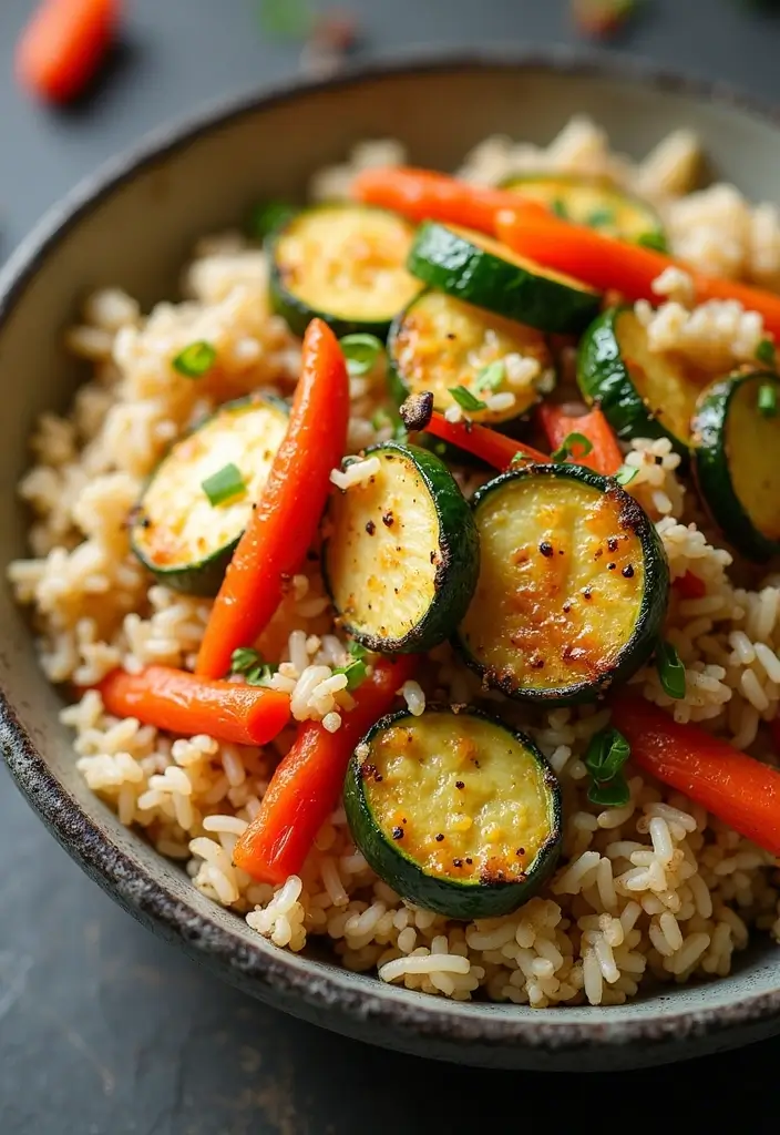 25 Veggie and Rice Stir Fry Recipes for Healthy Eating 128 25 Veggie and Rice Stir Fry Recipes for Healthy Eating - 20. Roasted Veggie Rice Stir Fry