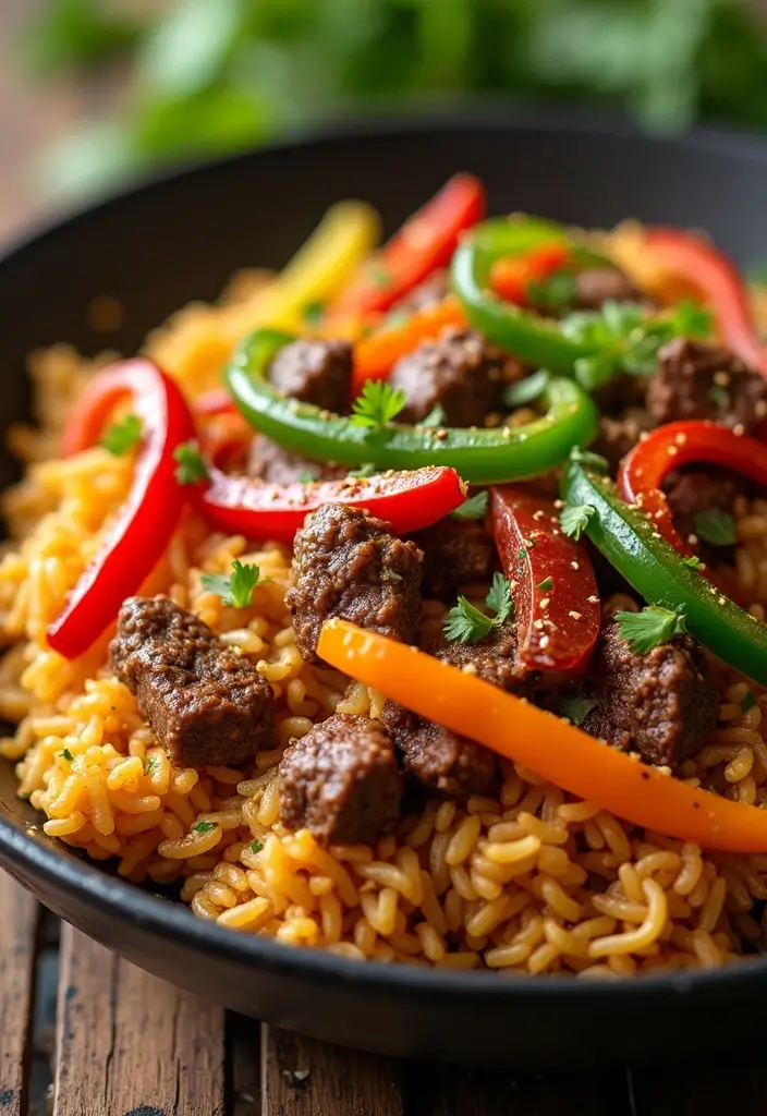 28 Beef and Rice Stir Fry Recipes for Hearty Dinners 69 28 Beef and Rice Stir Fry Recipes for Hearty Dinners - 11. Beef Fajita Rice Stir Fry
