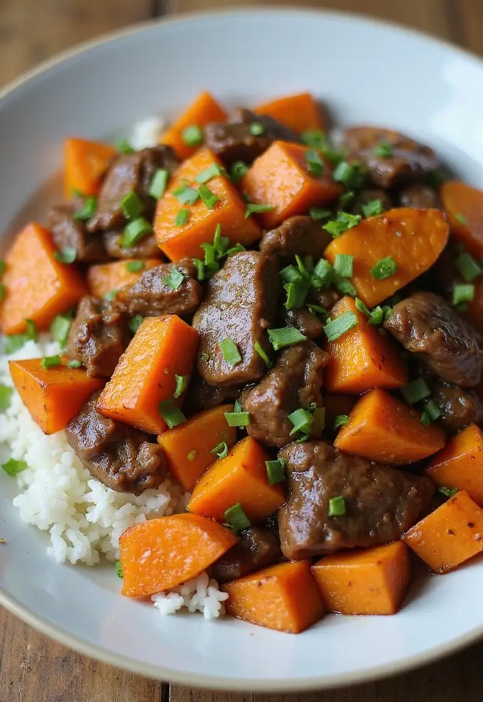 28 Beef and Rice Stir Fry Recipes for Hearty Dinners 111 28 Beef and Rice Stir Fry Recipes for Hearty Dinners - 17. Beef and Sweet Potato Stir Fry