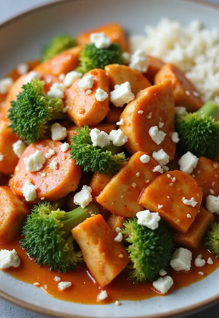 28 Chicken Broccoli Stir Fry Recipes That Are Easy and Delicious - 20. Buffalo Chicken Broccoli Stir Fry