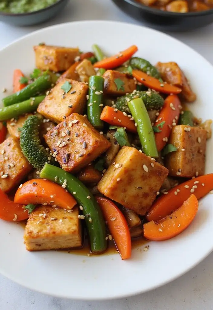 28 Korean Chicken Stir Fry Recipes Inspired by Street Food 93 28 Korean Chicken Stir Fry Recipes Inspired by Street Food - 15. Teriyaki Tofu and Chicken Stir Fry