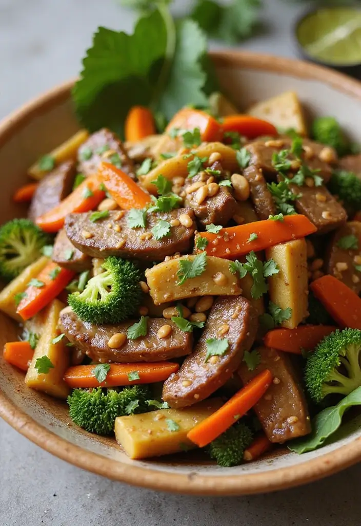 28 Leftover Steak Stir Fry Recipes for Quick Meals - 22. Thai Peanut Steak Stir Fry