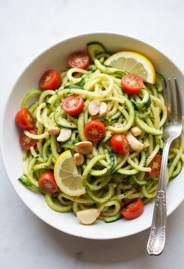 28 Nutritious and Easy Stir Fry Recipes for a Balanced Diet - 10. Lemon Garlic Zucchini Noodles Stir Fry
