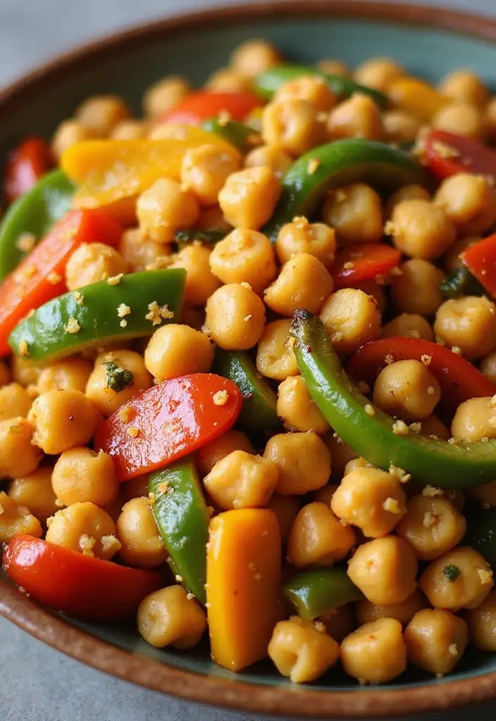 28 Nutritious and Easy Stir Fry Recipes for a Balanced Diet - 27. Chickpea and Bell Pepper Stir Fry