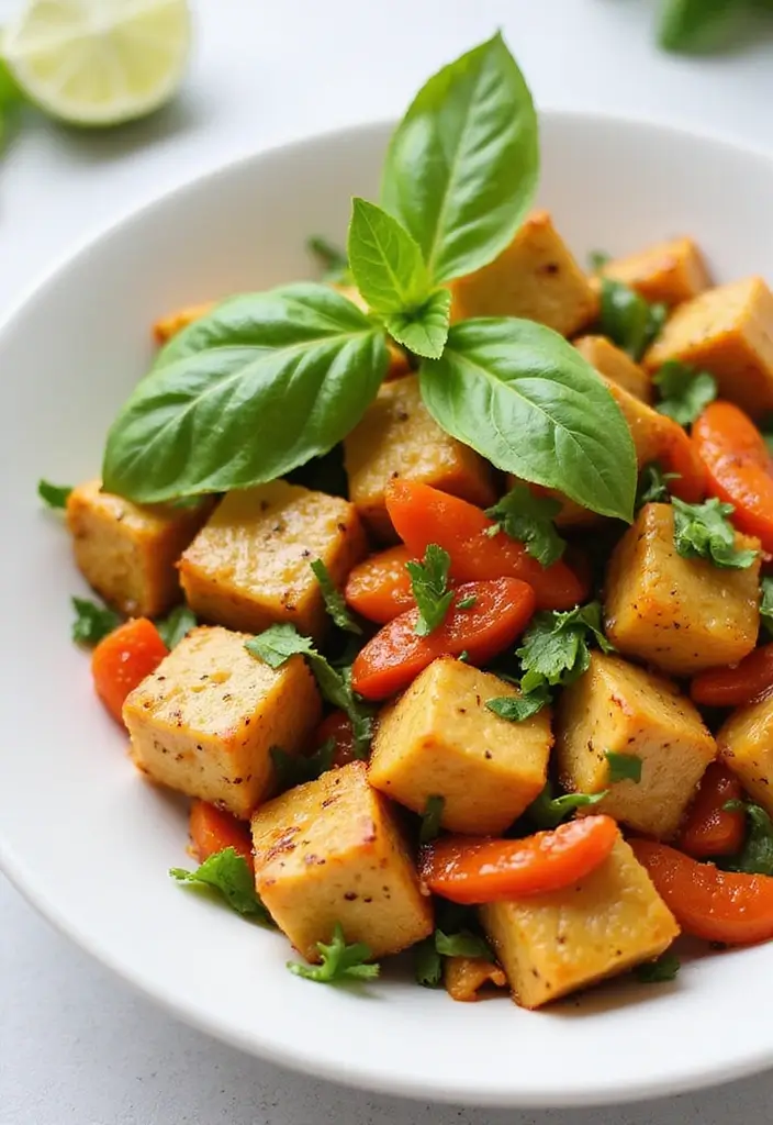 28 Nutritious and Easy Stir Fry Recipes for a Balanced Diet - 7. Thai Basil Tofu Stir Fry
