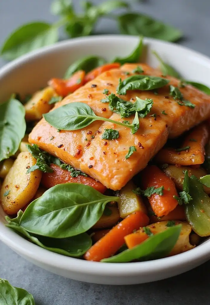 28 Salmon Stir Fry Recipes for Quick Omega-3 Packed Meals 41 28 Salmon Stir Fry Recipes for Quick Omega-3 Packed Meals - 7. Thai Basil Salmon Stir Fry