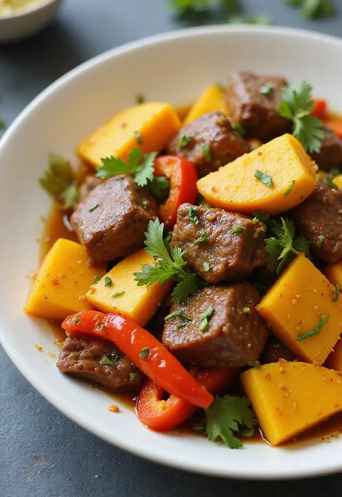 28 Spicy Beef Stir Fry Recipes That Bring the Heat 78 28 Spicy Beef Stir Fry Recipes That Bring the Heat - 12. Mango Beef Stir Fry