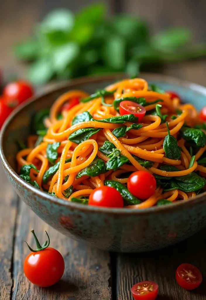 29 Asian Noodle Stir Fry Recipes Full of Taste 76 29 Asian Noodle Stir Fry Recipes Full of Taste - 12. Sweet Potato and Spinach Noodles