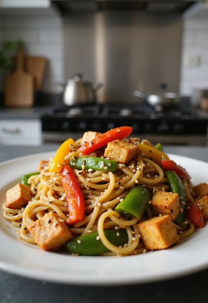 29 Asian Noodle Stir Fry Recipes Full of Taste 48 29 Asian Noodle Stir Fry Recipes Full of Taste - 8. Garlic Ginger Tofu Noodle Stir Fry