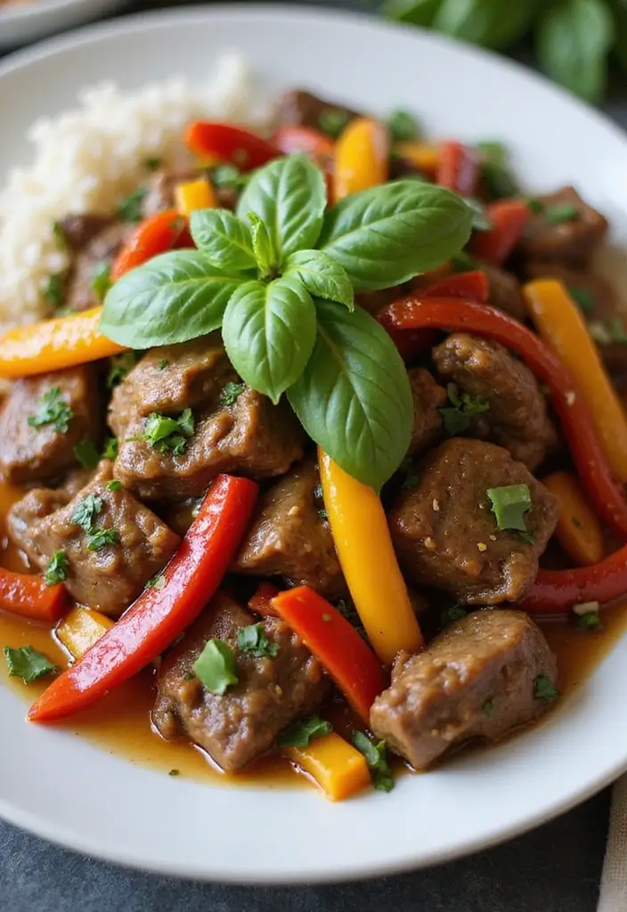 30 Authentic Thai Beef Stir Fry Recipes Full of Aroma - 1. Spicy Thai Basil Beef Stir Fry
