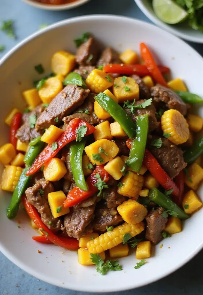 30 Authentic Thai Beef Stir Fry Recipes Full of Aroma - 16. Thai Beef Stir Fry with Corn
