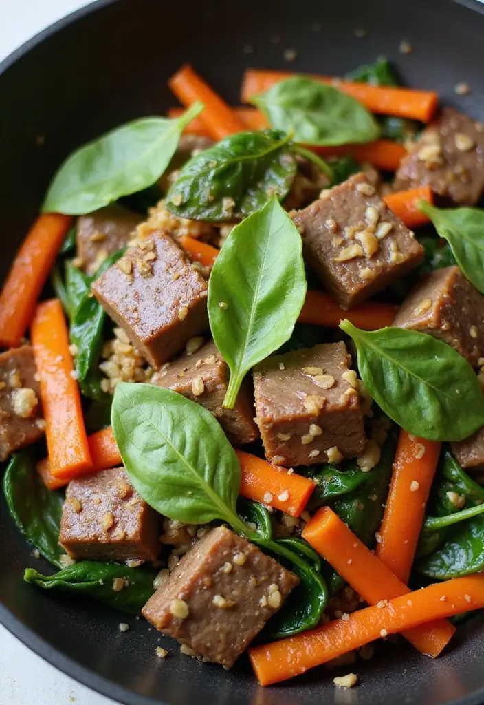 30 Authentic Thai Beef Stir Fry Recipes Full of Aroma - 18. Thai Beef Stir Fry with Spinach