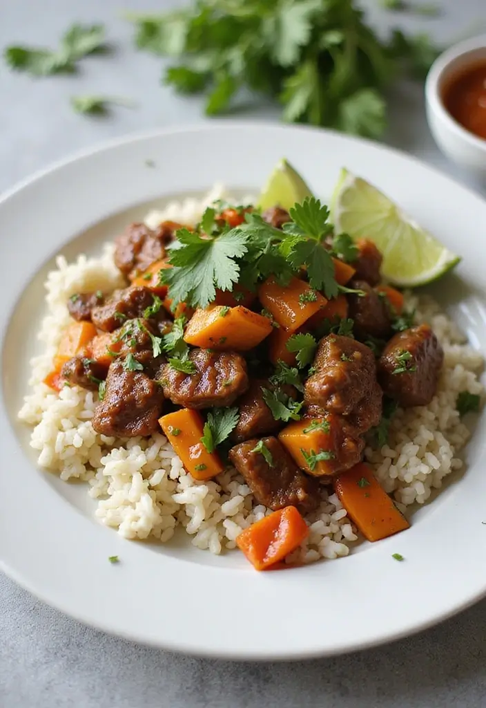 30 Authentic Thai Beef Stir Fry Recipes Full of Aroma - 20. Thai Beef Stir Fry with Cilantro Lime Rice