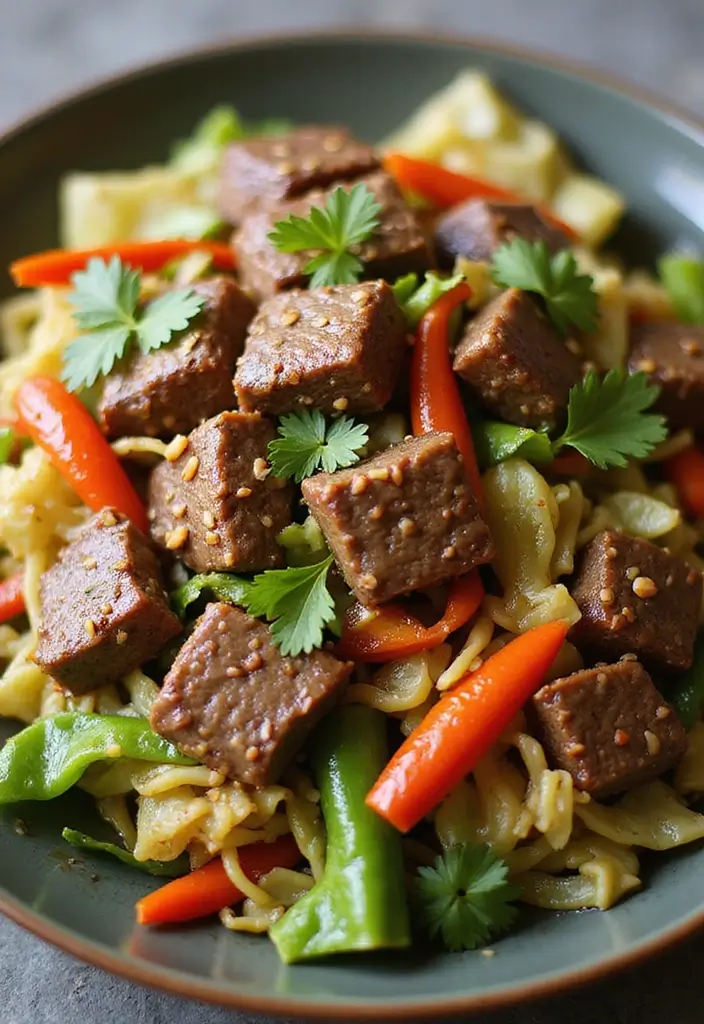 30 Authentic Thai Beef Stir Fry Recipes Full of Aroma - 28. Thai Beef Stir Fry with Cabbage
