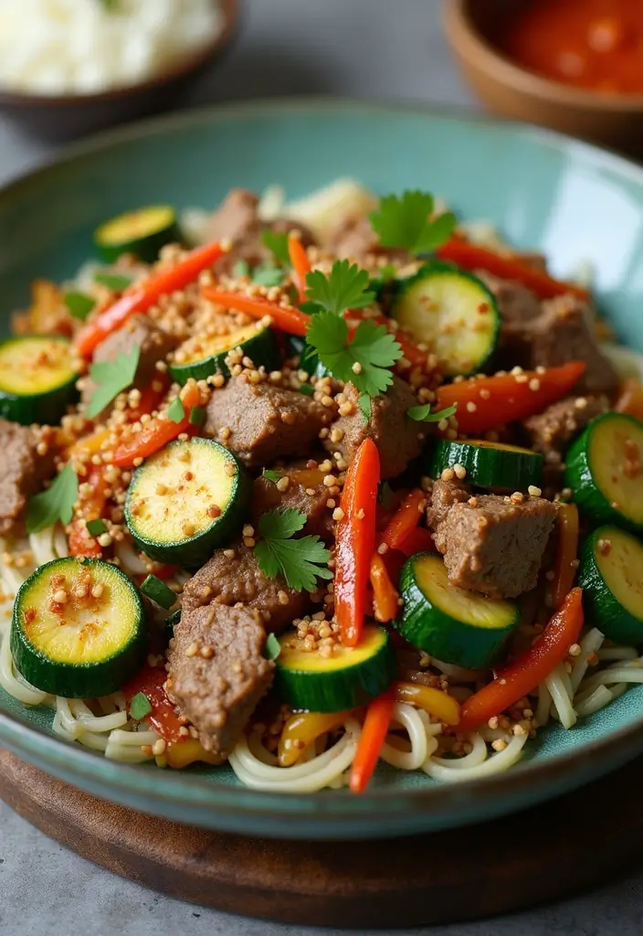 30 Authentic Thai Beef Stir Fry Recipes Full of Aroma - 30. Thai Beef Stir Fry with Zucchini