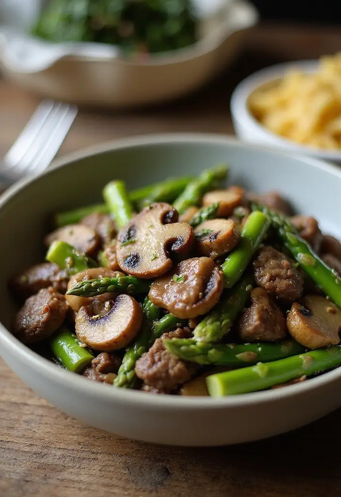 30+ Beef and Mushroom Stir Fry Recipes with Umami Flavor 128 30+ Beef and Mushroom Stir Fry Recipes with Umami Flavor - 20. Beef and Mushroom Stir Fry with Asparagus