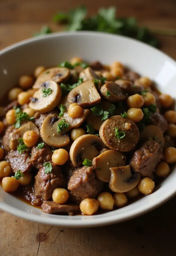 30+ Beef and Mushroom Stir Fry Recipes with Umami Flavor 159 30+ Beef and Mushroom Stir Fry Recipes with Umami Flavor - 25. Beef and Mushroom Stir Fry with Chickpeas