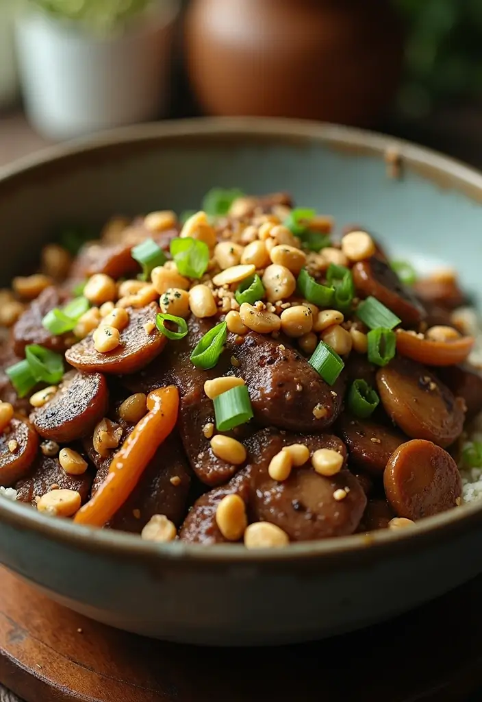 30+ Beef and Mushroom Stir Fry Recipes with Umami Flavor 194 30+ Beef and Mushroom Stir Fry Recipes with Umami Flavor - 30. Beef and Mushroom Stir Fry with Peanuts