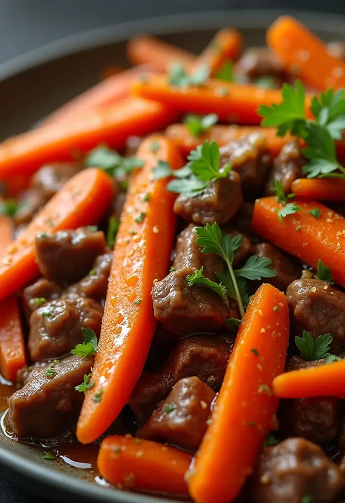 30+ Classic Beef Stir Fry Recipes with Asian Inspiration - 14. Beef and Carrot Stir Fry
