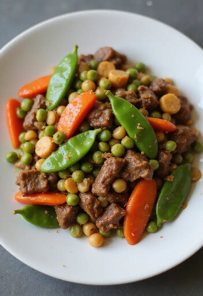 30+ Classic Beef Stir Fry Recipes with Asian Inspiration - 17. Beef and Pea Stir Fry