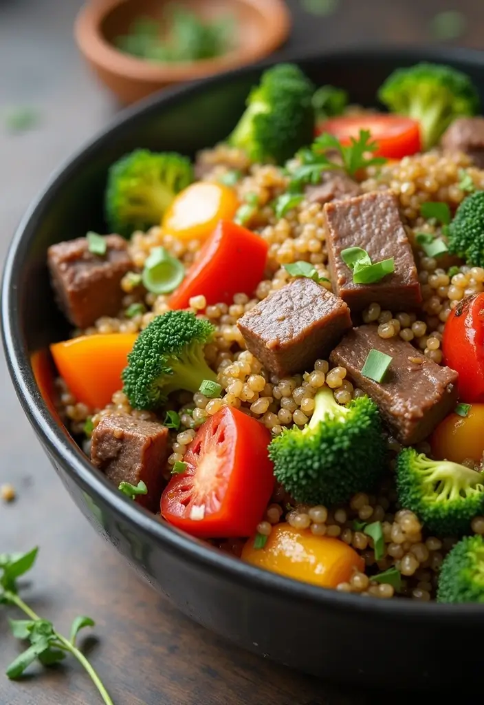 30+ Classic Beef Stir Fry Recipes with Asian Inspiration - 20. Beef and Quinoa Stir Fry