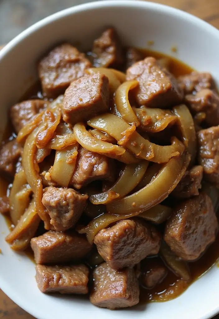 30+ Classic Beef Stir Fry Recipes with Asian Inspiration - 28. Beef Stir Fry with Caramelized Onions