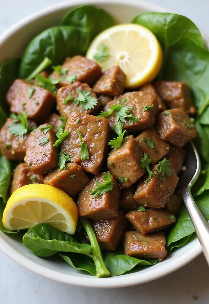 30+ Classic Beef Stir Fry Recipes with Asian Inspiration - 5. Lemon Beef Stir Fry with Spinach