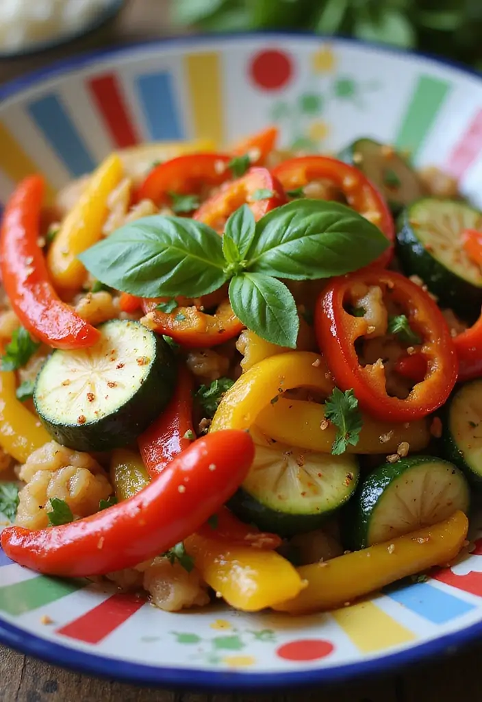 30+ Colorful Vegetable Stir Fry Recipes for Every Meal 8 30+ Colorful Vegetable Stir Fry Recipes for Every Meal - 2. Spicy Thai Basil Vegetable Stir Fry