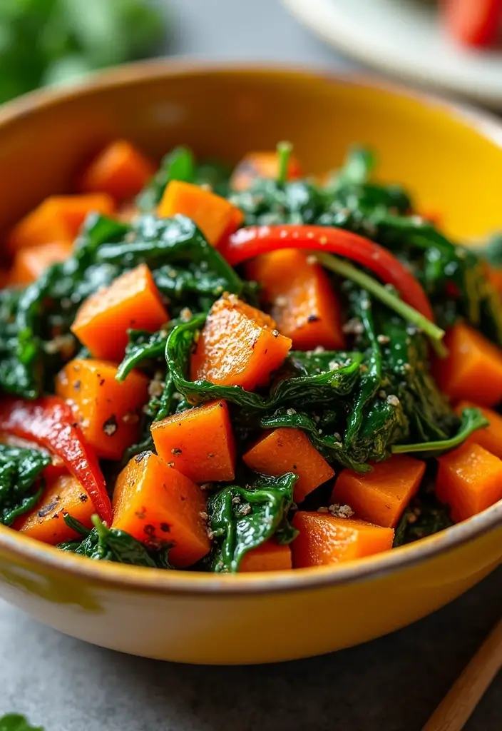 30+ Colorful Vegetable Stir Fry Recipes for Every Meal 163 30+ Colorful Vegetable Stir Fry Recipes for Every Meal - 25. Sweet Potato and Spinach Stir Fry