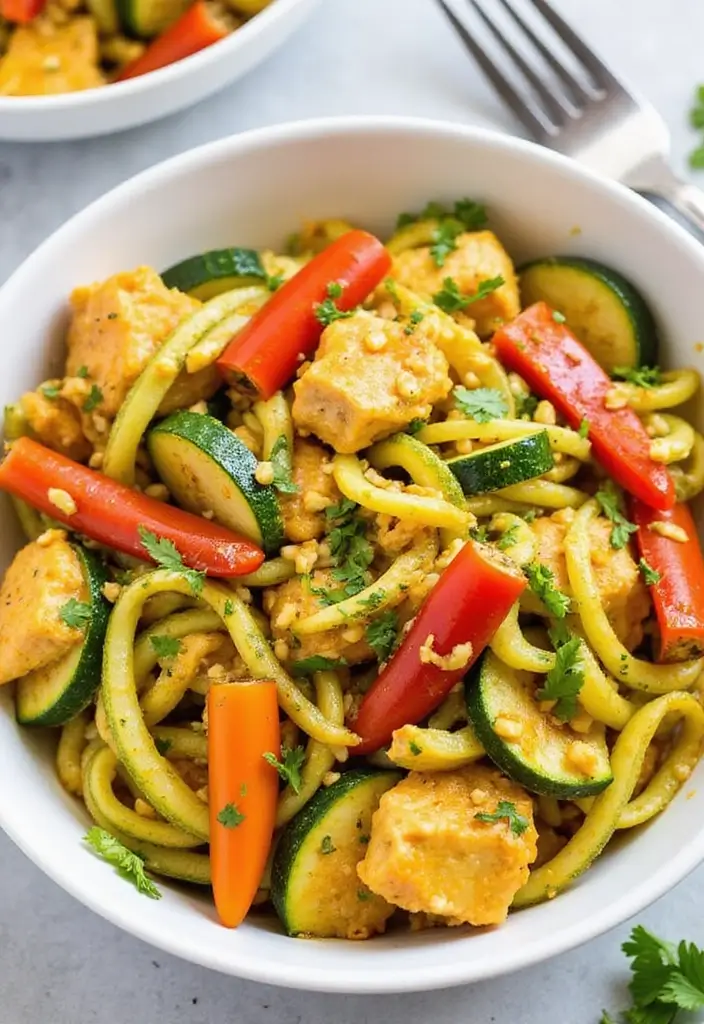 30 Curry Chicken Stir Fry Recipes with Bold Spices 64 30 Curry Chicken Stir Fry Recipes with Bold Spices - 10. Curry Chicken Stir Fry with Zucchini Noodles