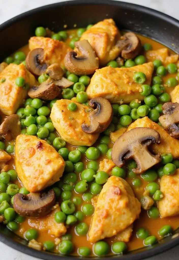 30 Curry Chicken Stir Fry Recipes with Bold Spices 78 30 Curry Chicken Stir Fry Recipes with Bold Spices - 12. Curry Chicken Stir Fry with Mushrooms and Peas