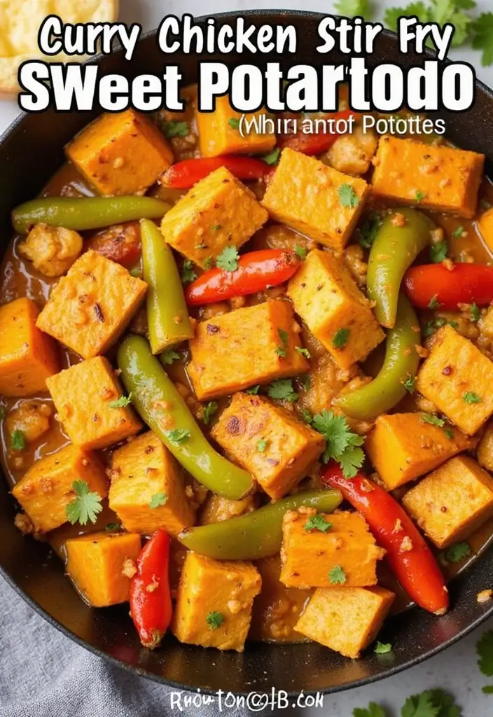 30 Curry Chicken Stir Fry Recipes with Bold Spices 92 30 Curry Chicken Stir Fry Recipes with Bold Spices - 14. Curry Chicken Stir Fry with Sweet Potatoes